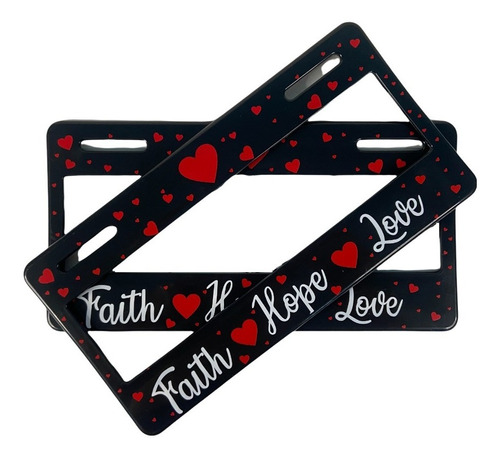 Par Marcos Portaplacas Faith Hope Love Tipo Europeo Ancho Se