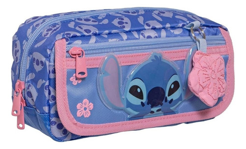 Mochila Escolar Set 3 Pzs Lonchera Y Lapicera Stich Azul Stich