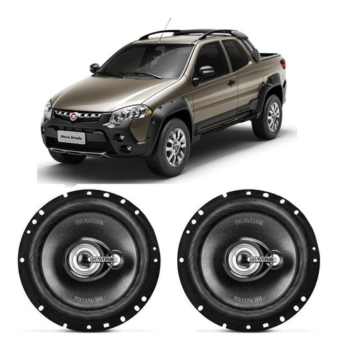 Kit Alto Falante Fiat Strada 2014 A 2016 Bravox 120w Rms