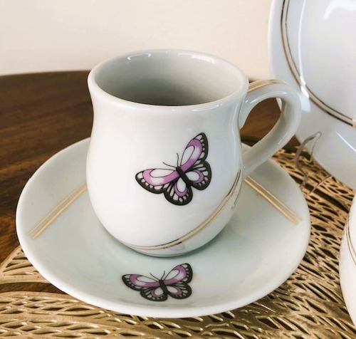 Imagem 3 de 6 de Kit Refeição Infantil Porcelana 4 Peças Com Ouro