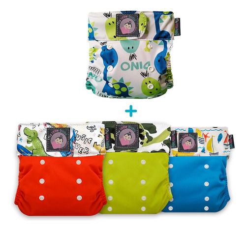Pack 4 Pañal Ecológico5g Niño + Detergente + Rollo + Wetbag