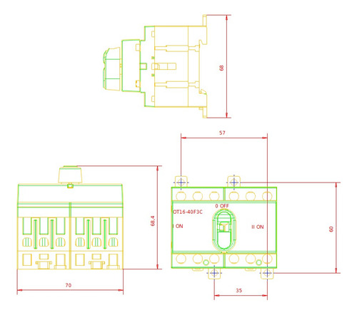 Transferencia Manual Abb Ot25f3c, 25a, 220vac 7.5hp
