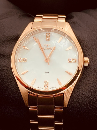 Relógio Technos Feminino Rose Gold Cristais
