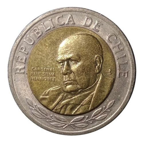 Moneda 500 Pesos 2003 Chile Cardenal Raul Silva Henriquez
