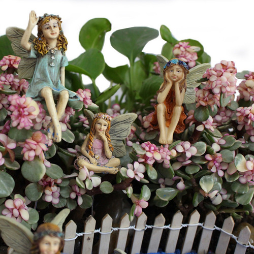 Imagen 2 de 10 de 6 Flores De Hadas En Miniatura De Resina