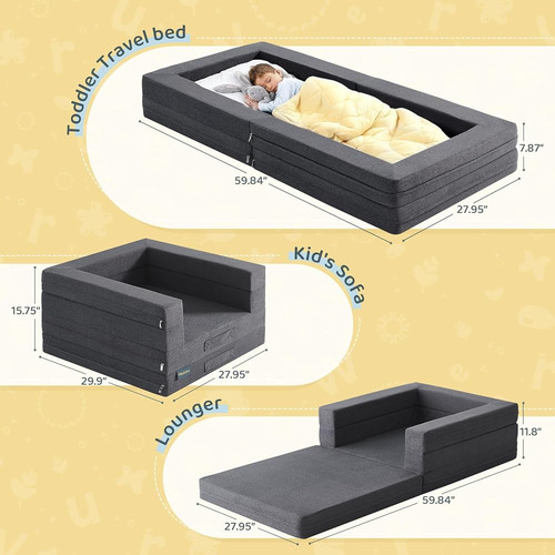 Cama De Viaje 3 En 1 Para Niños Weeguuru - Sofá Y Tumbona