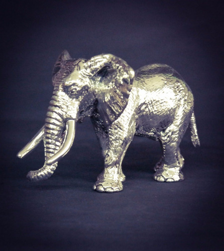 Escultura Elefante Plata .999 Electroformado Figura