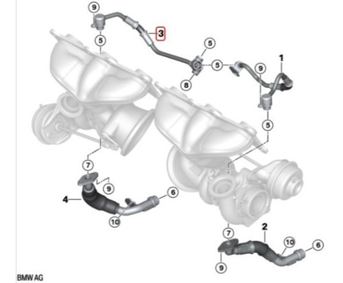 Manguera Turbo Aceite Trasera Bmw 135i 335i 535i Z4 740i X6