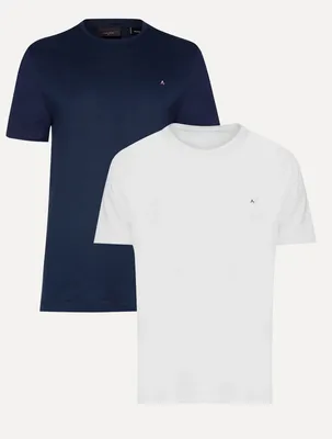 Kit Camisetas Aramis Basic Lisa Branca/azul Azul-marinho L/g Lisa