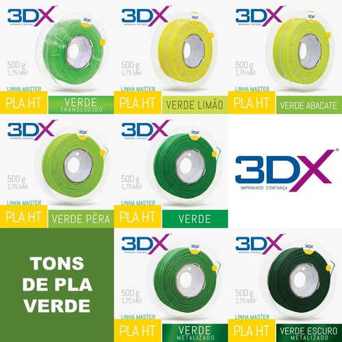 Imagem 8 de 8 de Filamento Pla Ht 1,75 Mm 500g - Tons De Verde