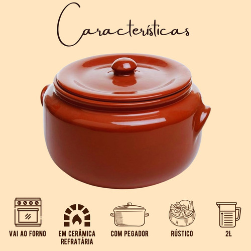 Caçarola 2l Para Sua Feijoada Mineira E Self Service 2 Peças
