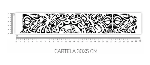 Tatuagem Temporária Bracelete Masculina Feminina 5x30cm 032