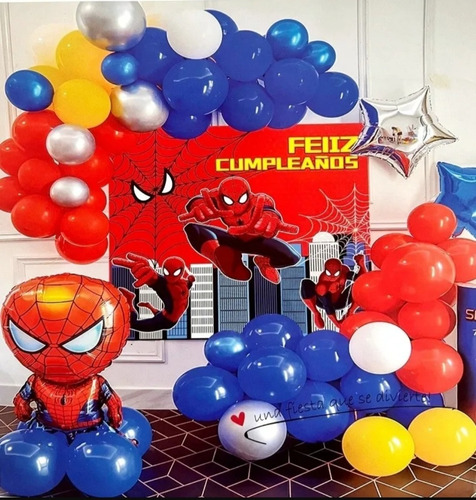 Set Decoración Globos Spiderman Fiesta Cumpleaños Infantil 5