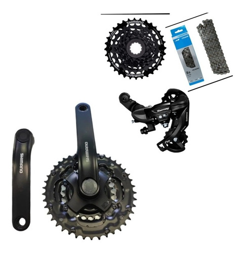 Kit Trasmisión Shimano Volante Piñón Cadena Y Pata De Cambio