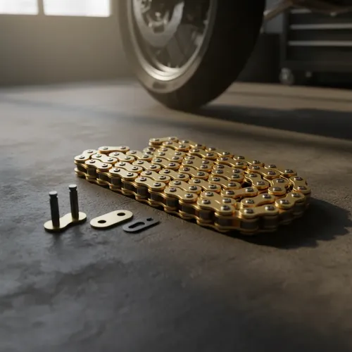 Cadena De Moto Reforzada En Oro De Alta Calidad 428hx136l Dorado