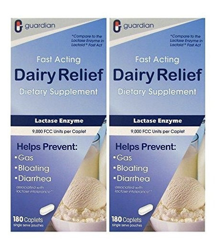 Guardian Dairy Relief Fast Acting Lactasa, 360 Cápsulas, 90