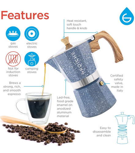 Olla Para Moka Grosche Milano, Cafetera Espresso Para Estufa