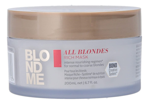 Blondme All Blondes Rich Mask  Tratamiento Restaurador De V
