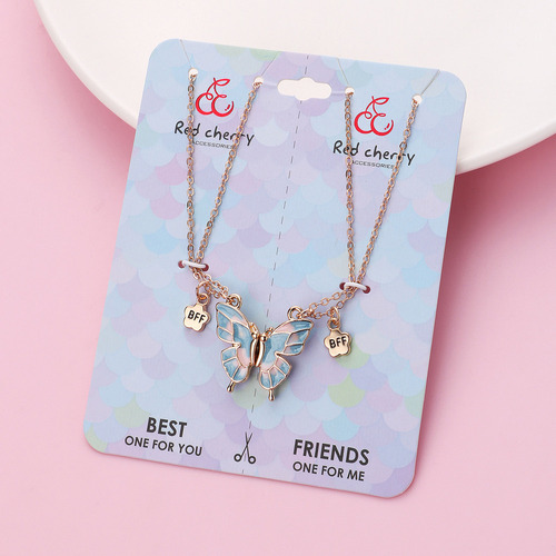 Para J 2 Pçs/set Ímã Borboleta Colar Bff Bons Amigos Colar /