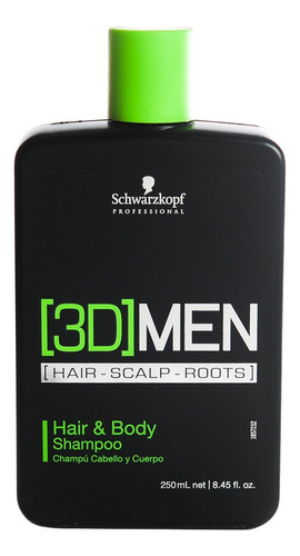 Schwarzkopf 3d Men Shampoo Para Cuerpo Y Cabello X 250ml