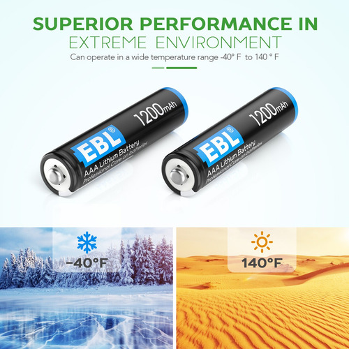 4 Pilas Aaa Triple A Litio Ebl No Recargable 1,5v 1200 Mah