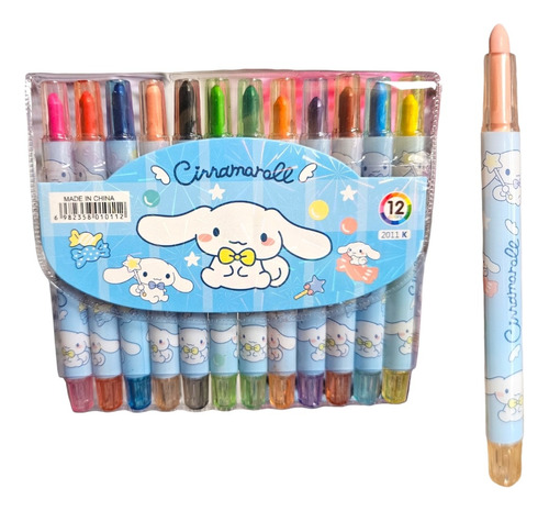 Set 12 Lapices Colores Cera Crayon Sanrio Melody 