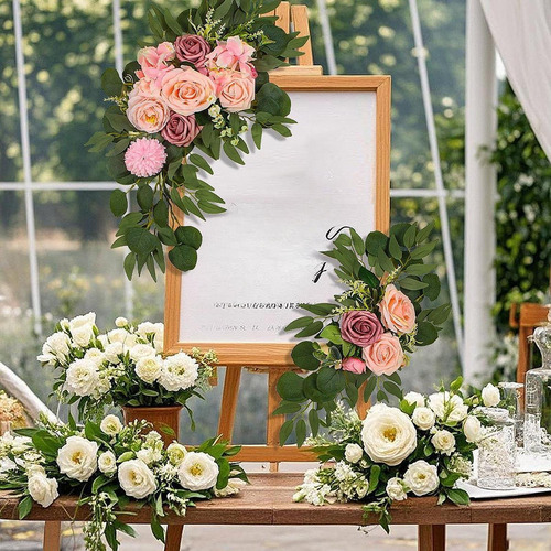 Botín De Flores Artificiales Con Forma De Arco De Boda Para