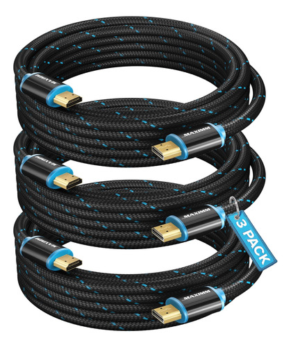 Cable Hdmi 4k Ultra Hd 10 Pies (paquete De 3) Cable Hdmi 2.0