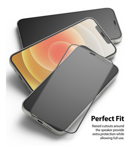 Imagen 9 de 9 de Vidrio Templado iPhone 12 Mini 5.4 Full Cover Ringke