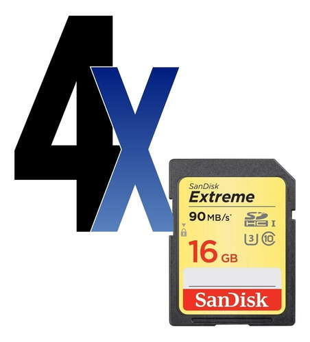 Cartão Memória Extreme 16gb Sandisk 4un