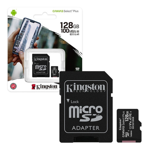 Tarjeta Micro Sd 128 Gb Kingston C10 Canvas Select Plus Dimm