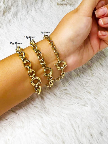Pulseira Elo Português 15 Gramas 10mm Ouro 18k Garantia