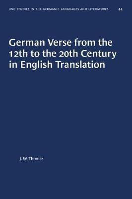Libro German Verse From The 12th To The 20th Century In E...