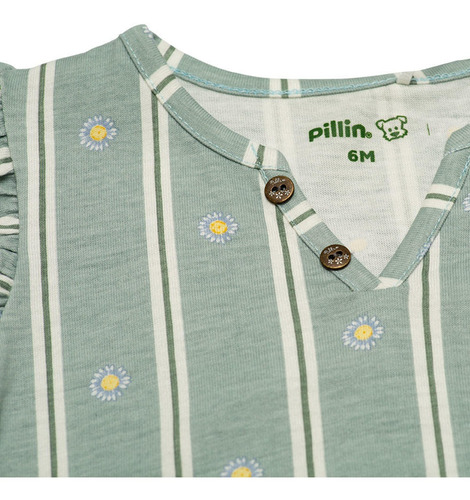 Polera Bebé Algodón Verano Niña Verde