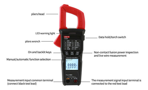 Pinza Amperimétrica Uni-t Ut202s 9999 Cuenta Con Pinza Digit