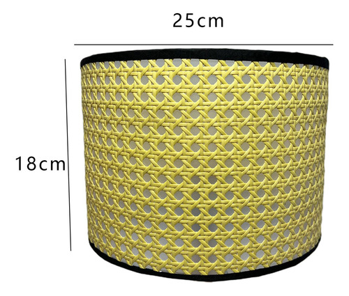 Pantalla De Tambor De Lino Tejido A Mano, 25cmx18cm Amarillo