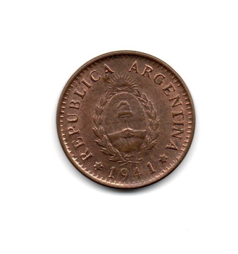 Moneda Argentina 1 Centavo Año 1941 Cobre Sc