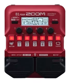 Pedal de efecto Zoom B1 Four rojo