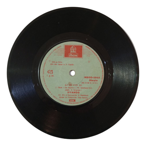 Vinilo Single De Dyango .-nostalgia ( F100 (Usado)