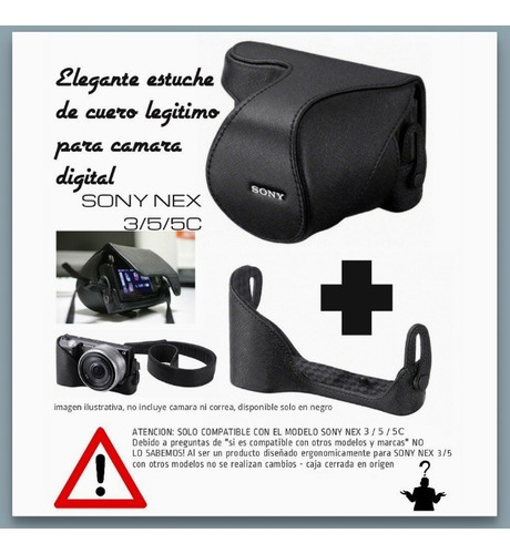 Nueva Funda De Cuero + Grip De Cuero Para Nex Original Sony!