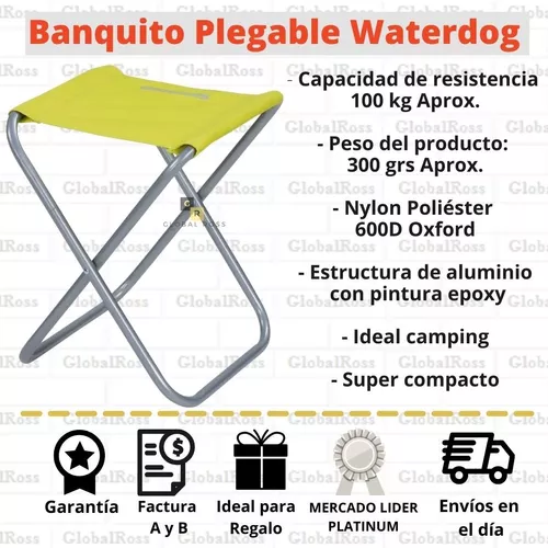 Silla Camping Plegable Banco Tijera Banquito De Aluminio New