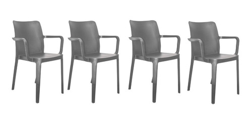 Set 4 Sillas Modernas C/ Brazos Silla Comedor- Estructura De La Silla Cappuccino
