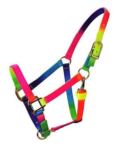 Aime Imports Halter Nylon Ajustable Arco Iris Lujo Broche