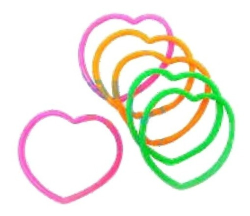 Pulseras Colores Corazon X24 Souvenir Cotillon Retro Vintage