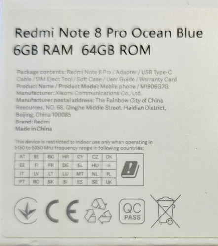 Imagen 7 de 7 de Celular Xiaomi Redmi Note 8 Pro Ocean Blue.6gb Ram 64gb Rom