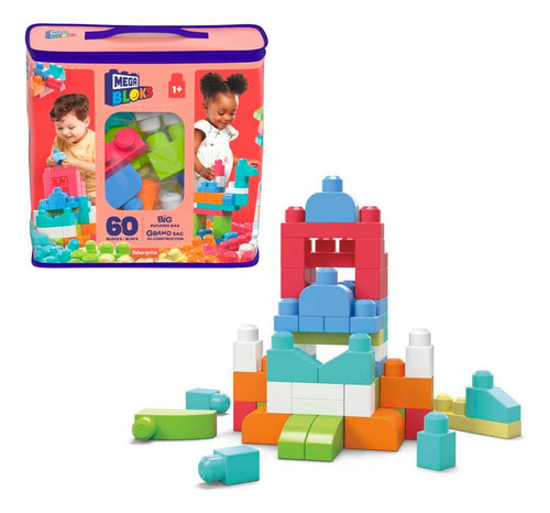 Mega Bloks Juguete Construcción Bolsa 60 Piezas Color Rojo
