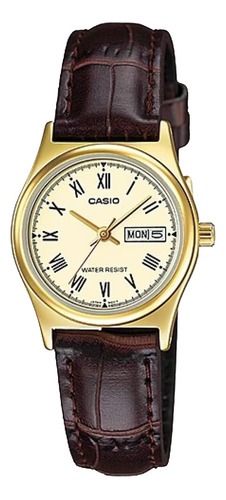 Reloj Casio Ltp-v006gl-9b Con Malla De Cuero Marrón Mileus