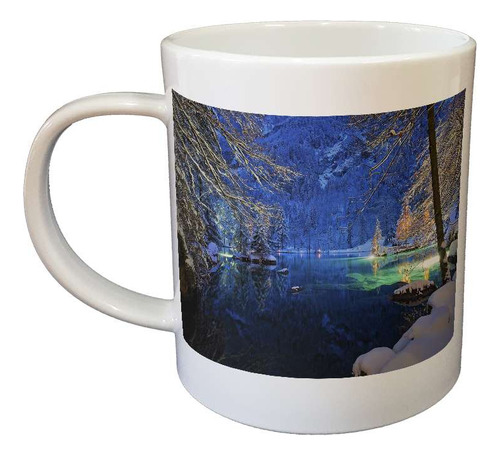 Taza De Plastico Paisaje De Invierno Agua Y Luces Invernales