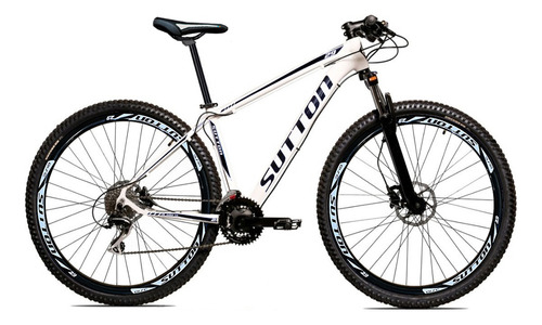 Mountain bike Sutton New aro 29 19" 21v freios de disco hidráulico câmbios Shimano cor branco