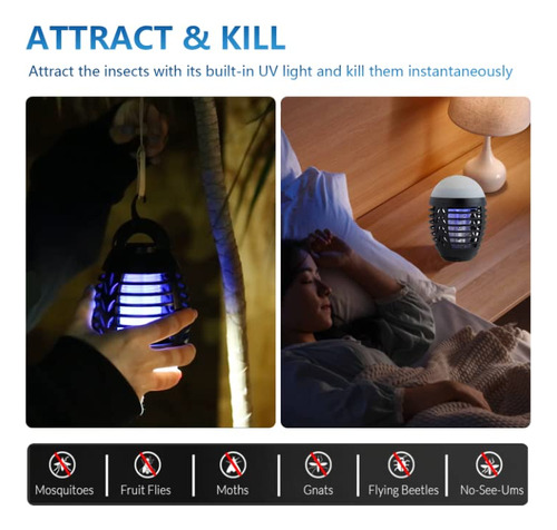Lámpara Portátil Recargable Para Exterminar Insectos En Exte